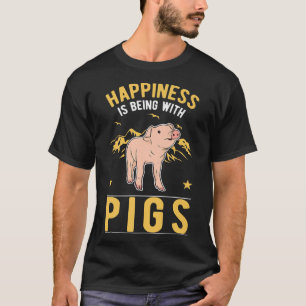 Camiseta Happiness Is Being With Pigs Premium2636