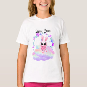 Camiseta Happiness magic sweet bunny in the rainbow