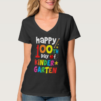 Camiseta Happy 100 Day Of Kindergarten Student Teacher