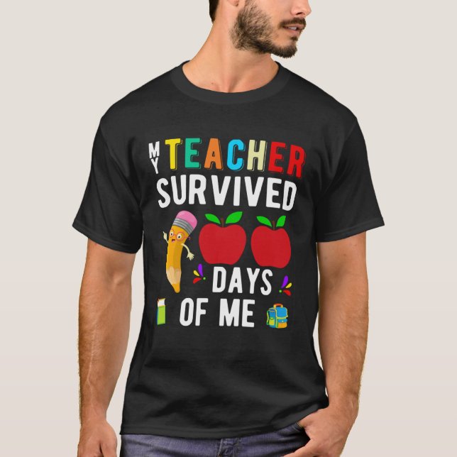 Camiseta Happy 100 Day of School Funny Teachers Students Hu (Anverso)
