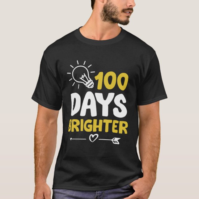Camiseta Happy 100 Days Brighter School Bright Light Bulb G (Anverso)
