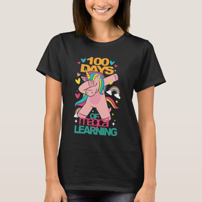 Camiseta happy 100 days of magical learning  unicorn teache (Anverso)