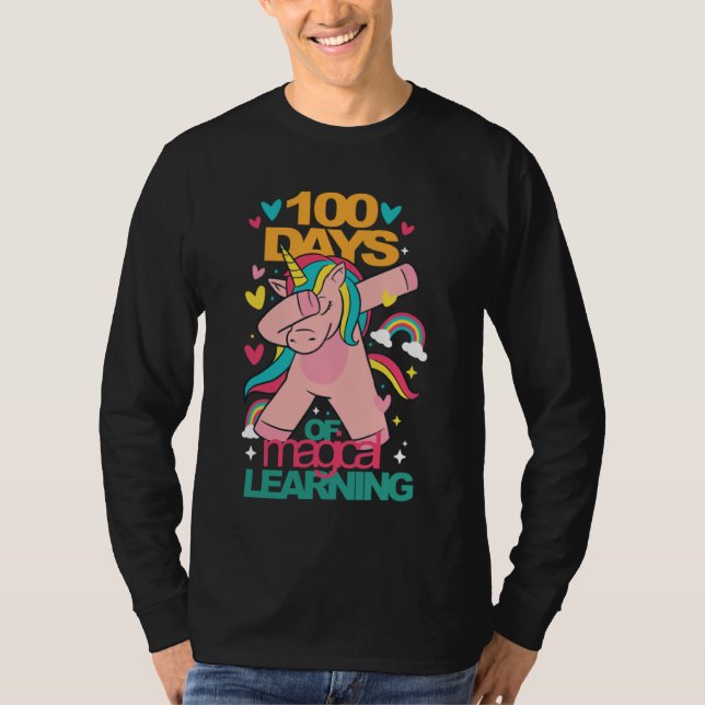 Camiseta happy 100 days of magical learning  unicorn teache (Anverso)