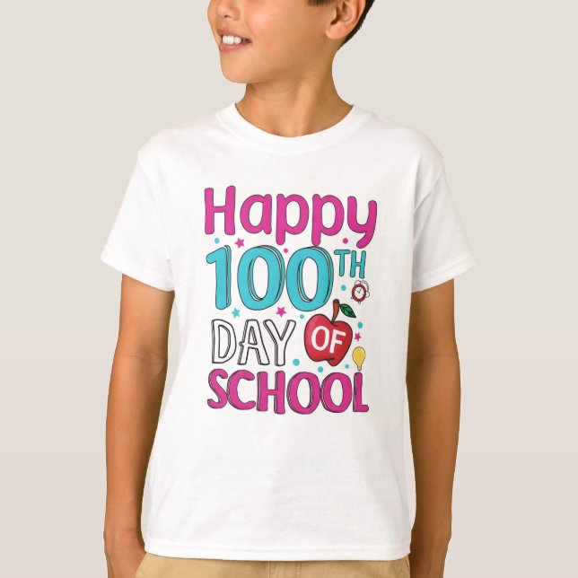 Camiseta Happy 100 Days Of School (Anverso)