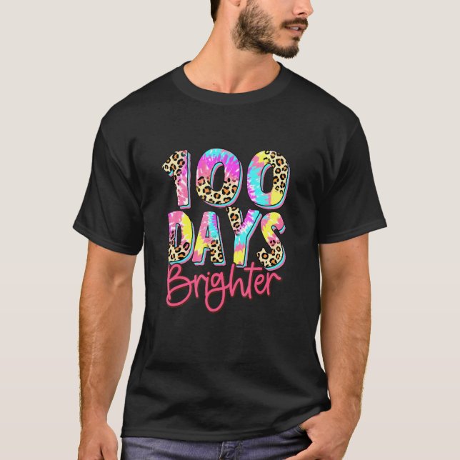 Camiseta Happy 100 Days Of School 100 Days Brighter Tie Dye (Anverso)