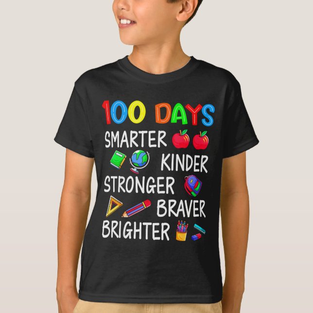 Camiseta Happy 100 Days Of School 100th Day Of School Kids  (Anverso)