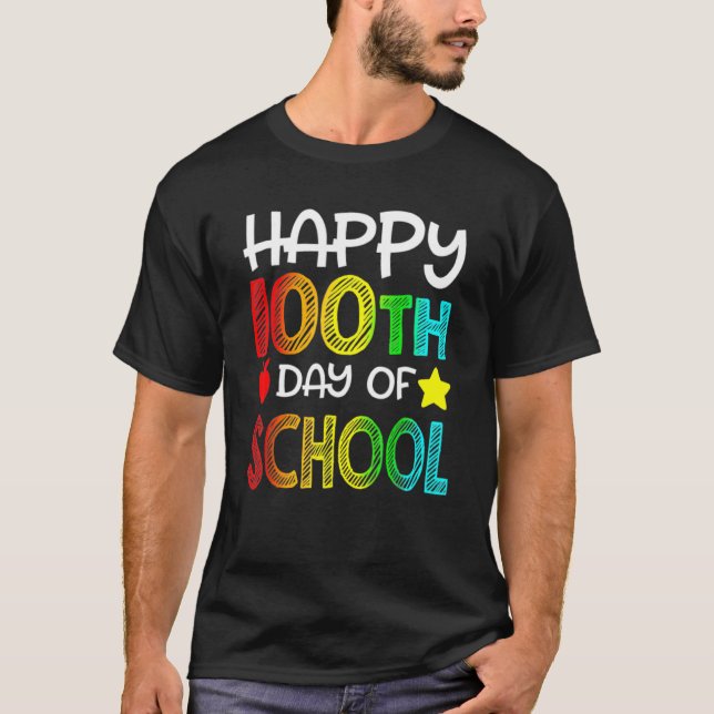 Camiseta Happy 100 Days Of School 100th Day Student Kids Te (Anverso)