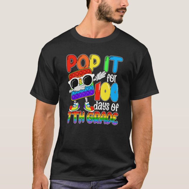 Camiseta Happy 100 Days Of School 7th Grade 100th Pop it Bo (Anverso)