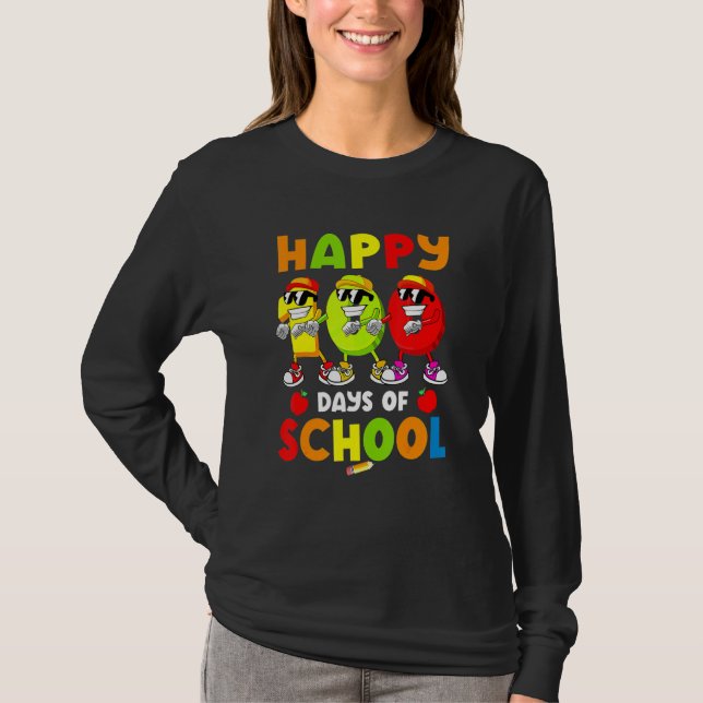 Camiseta Happy 100 Days Of School Flossing Dance 100 Days S (Anverso)