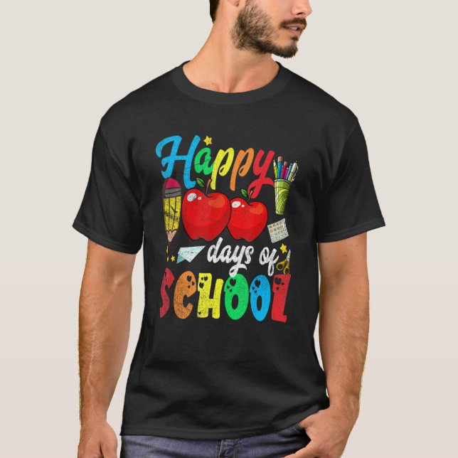 Camiseta Happy 100 Days of School  for Teachers Kids Boys G (Anverso)