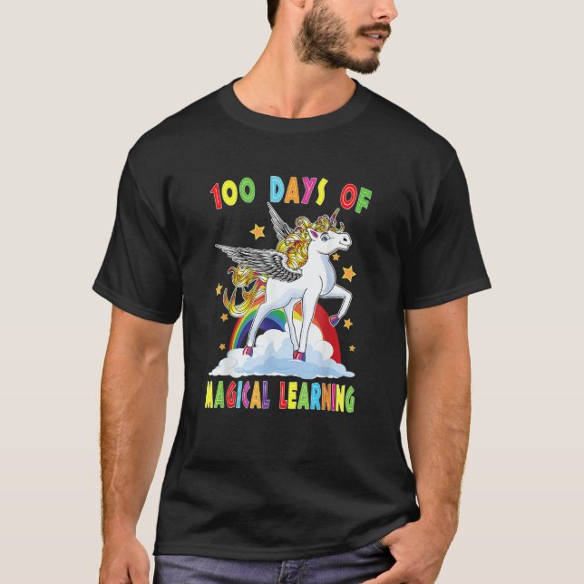 Camiseta Happy 100 Days Of School Magical Learning Pre K Te (Anverso)