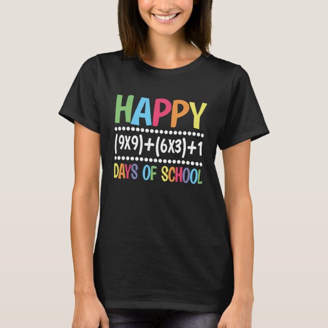 Camiseta Happy 100 Days of School Math Equation 100 Days Sm (Anverso)