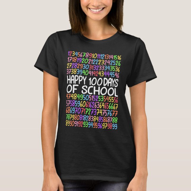 Camiseta Happy 100 Days Of School Math Kindergarten 1st Gra (Anverso)