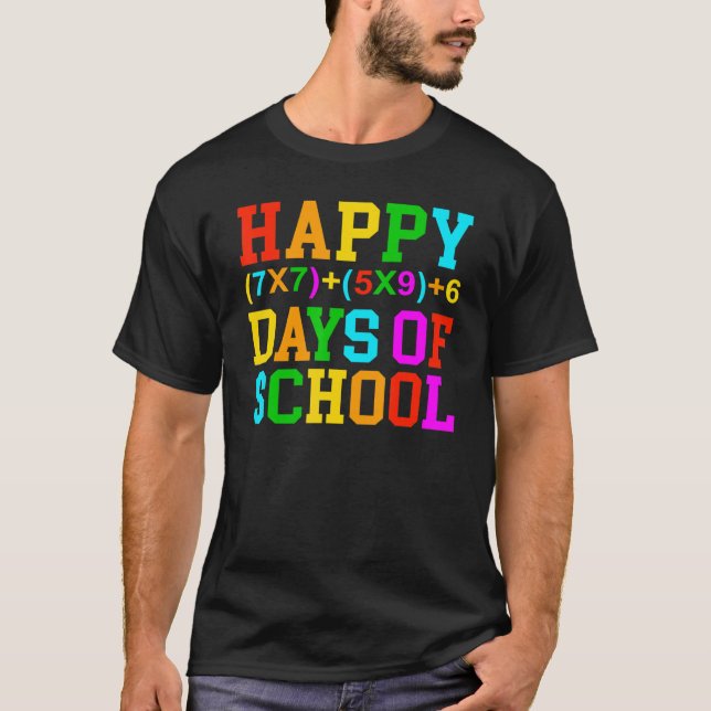 Camiseta Happy 100 Days of School Math Teacher 100th Day of (Anverso)