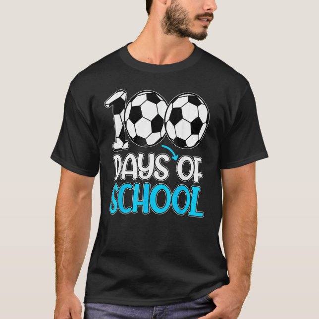 Camiseta Happy 100 Days Of School Soccer Teacher Kids Boys (Anverso)