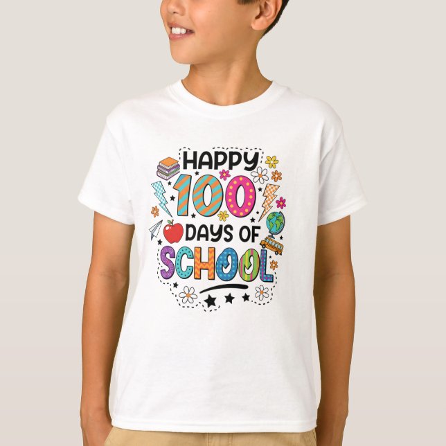 Camiseta Happy 100 Days of School T-Shirt (Anverso)