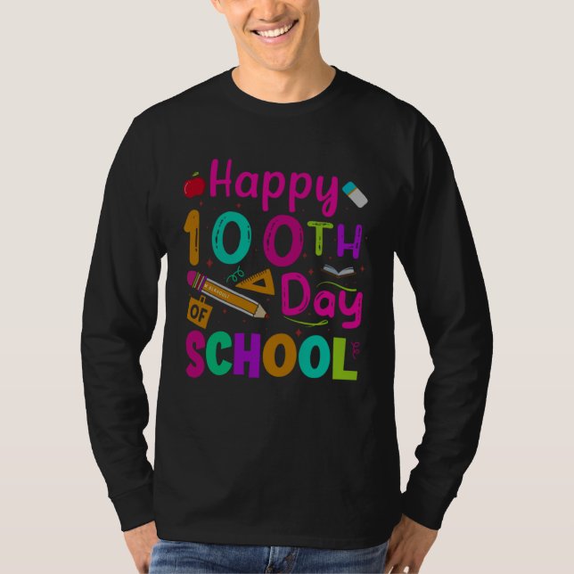 Camiseta Happy 100 Days of School Teachers Kids 100th Day o (Anverso)