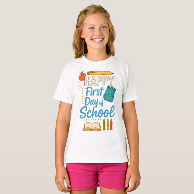 Camiseta Happy 100 Days of School Tee (Anverso completo)