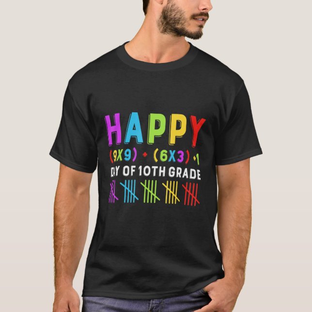 Camiseta Happy 100th Day Of 10th Grade Math Formula Teacher (Anverso)
