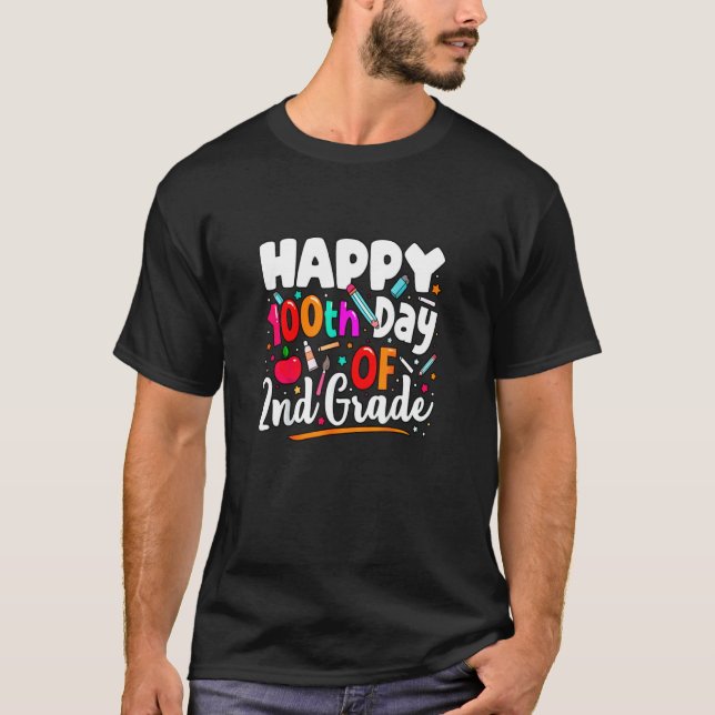 Camiseta Happy 100th Day Of 2nd Grade  Outfit for Teachers  (Anverso)