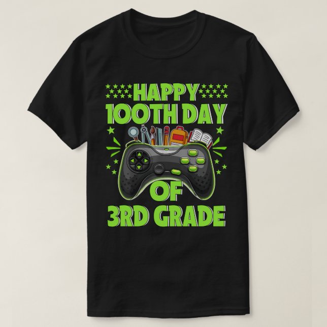 Camiseta Happy 100th Day of 3rd Grade Teacher Student For K (Diseño del anverso)