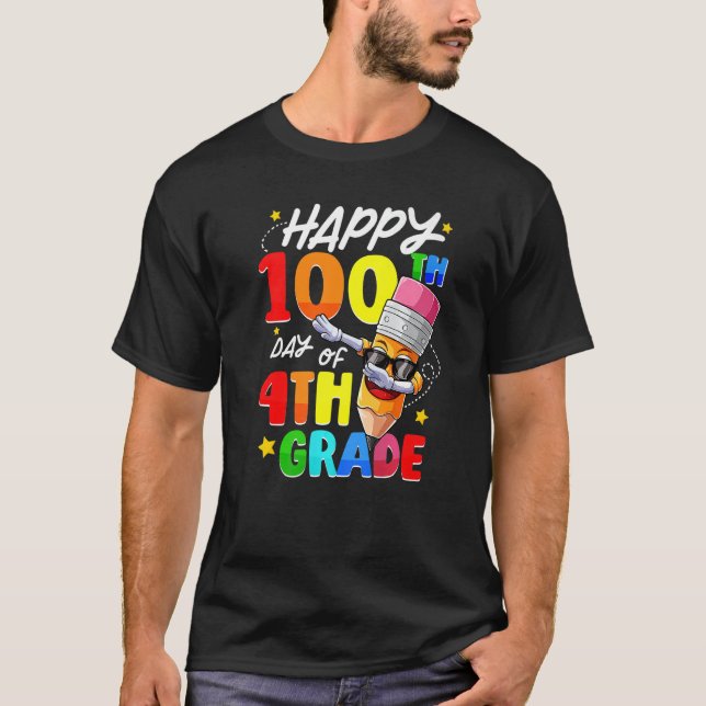 Camiseta Happy 100th Day of 4th Grade 100 Days Smarter Dabb (Anverso)