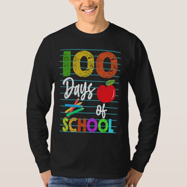 Camiseta Happy 100th Day of Kindergarten School Teacher Stu (Anverso)
