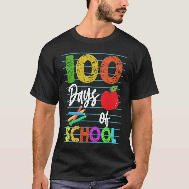 Camiseta Happy 100th Day of Kindergarten School Teacher Stu (Anverso)