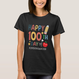 Camiseta Happy 100th Day of Kindergarten Teacher black