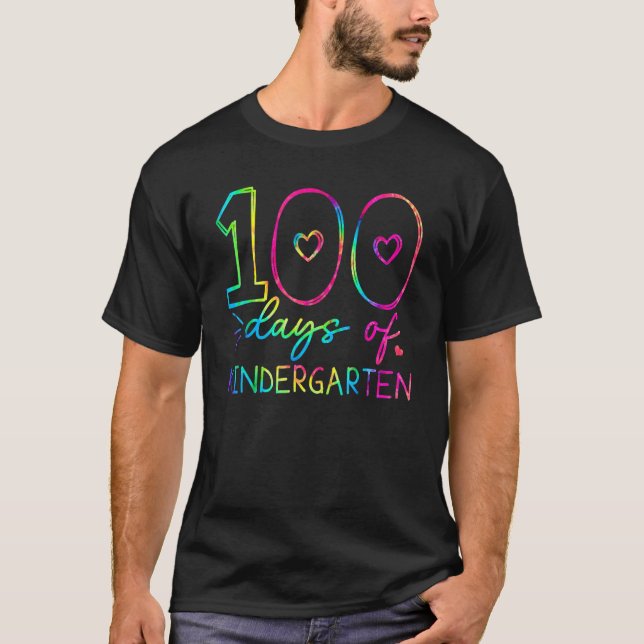 Camiseta Happy 100th Day Of Kindergarten Tie Dye 100 Days T (Anverso)