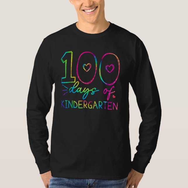 Camiseta Happy 100th Day Of Kindergarten Tie Dye 100 Days T (Anverso)