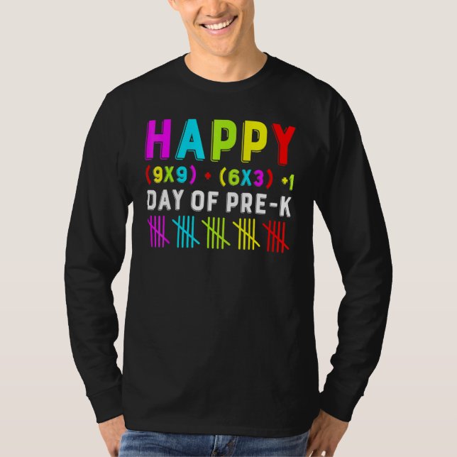 Camiseta Happy 100th Day Of Pre-k Math Formula Teacher Boys (Anverso)