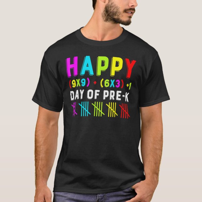 Camiseta Happy 100th Day Of Pre-k Math Formula Teacher Boys (Anverso)