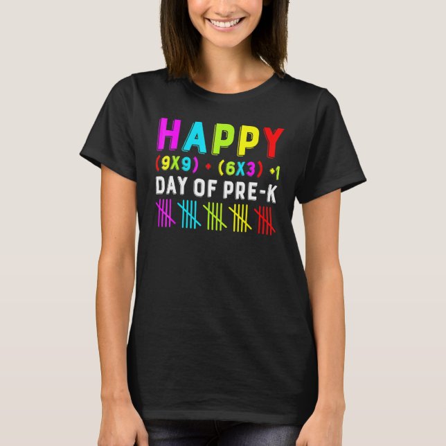 Camiseta Happy 100th Day Of Pre-k Math Formula Teacher Boys (Anverso)