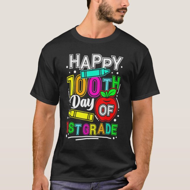 Camiseta Happy 100th Day Of School 100 Days Smarter Cute 1s (Anverso)