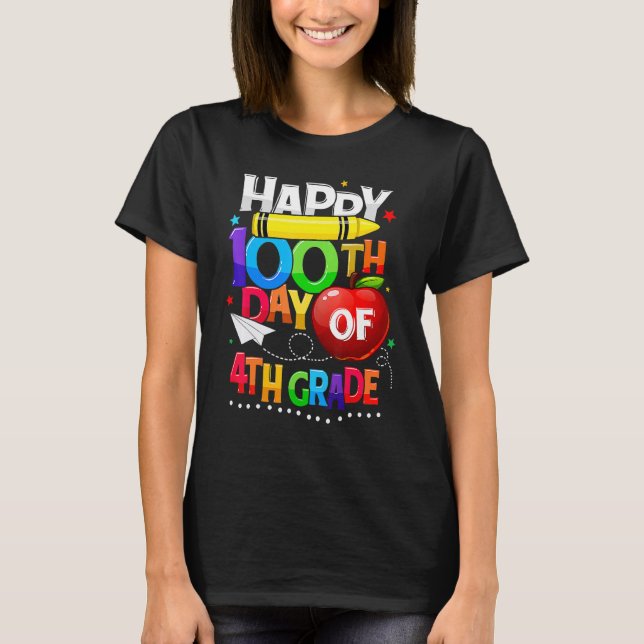 Camiseta Happy 100th Day Of School 100 Days Smarter Cute 4t (Anverso)