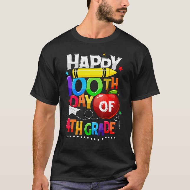 Camiseta Happy 100th Day Of School 100 Days Smarter Cute 4t (Anverso)