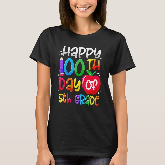 Camiseta Happy 100th Day Of School 100 Days Smarter Cute 5t (Anverso)
