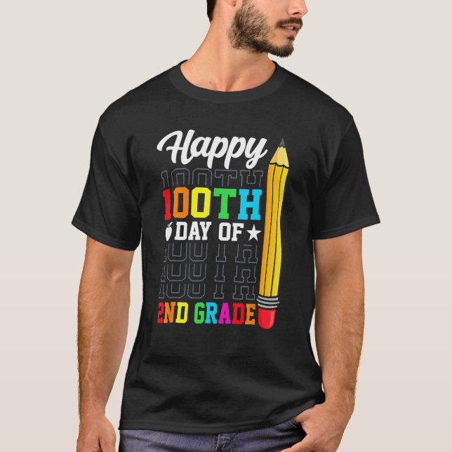 Camiseta Happy 100th Day of School 2nd Grade Teachers Girl  (Anverso)