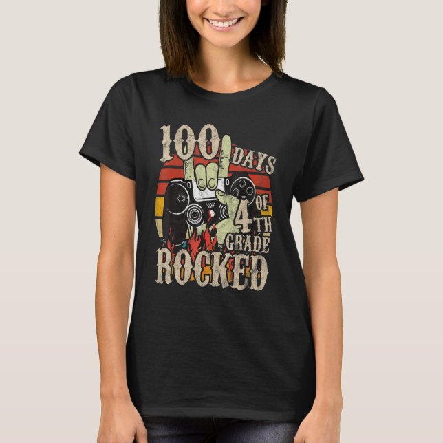 Camiseta Happy 100th Day of School 4th Grade Gifts 100 Days (Anverso)