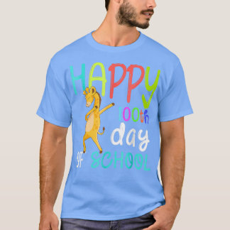 Camiseta Happy 100th Day Of School Dabbing Giraffe 100 Days
