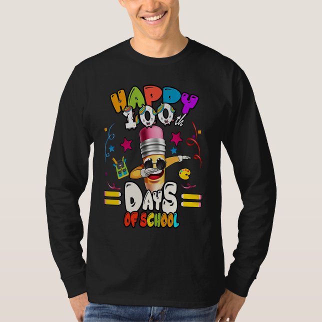 Camiseta Happy 100th Day of School dabbing Pencil (Anverso)