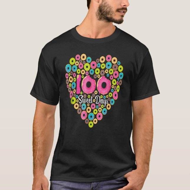 Camiseta Happy 100th Day Of School Donuts 100 Sweet Days Te (Anverso)