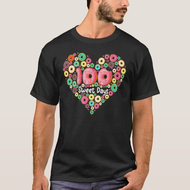 Camiseta Happy 100th Day Of School Donuts 100 Sweet Days Te (Anverso)