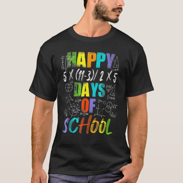 Camiseta Happy 100th Day Of School Equations Math Teacher 1 (Anverso)