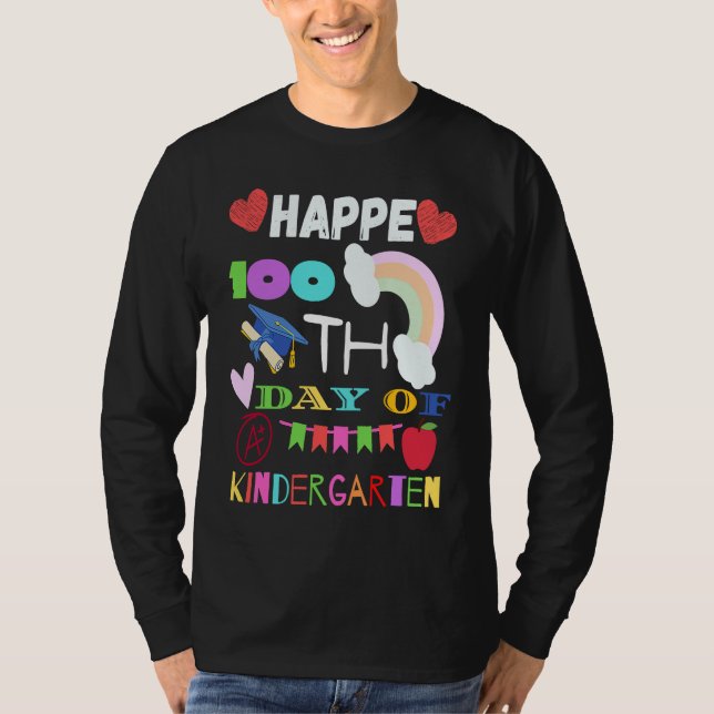 Camiseta Happy 100th Day of School  for Teacher or Child (Anverso)