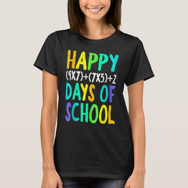 Camiseta Happy 100th Day Of School Funny Math Formula Teach (Anverso)