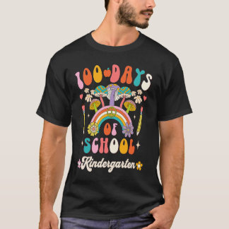 Camiseta Happy 100th Day Of School Retro Groovy 100 Days Ki