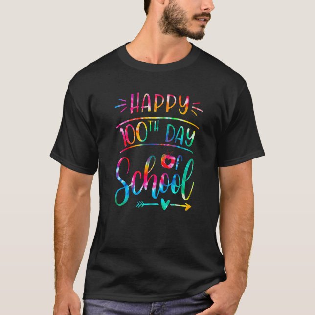 Camiseta Happy 100th day of school teacher- 100 days smarte (Anverso)