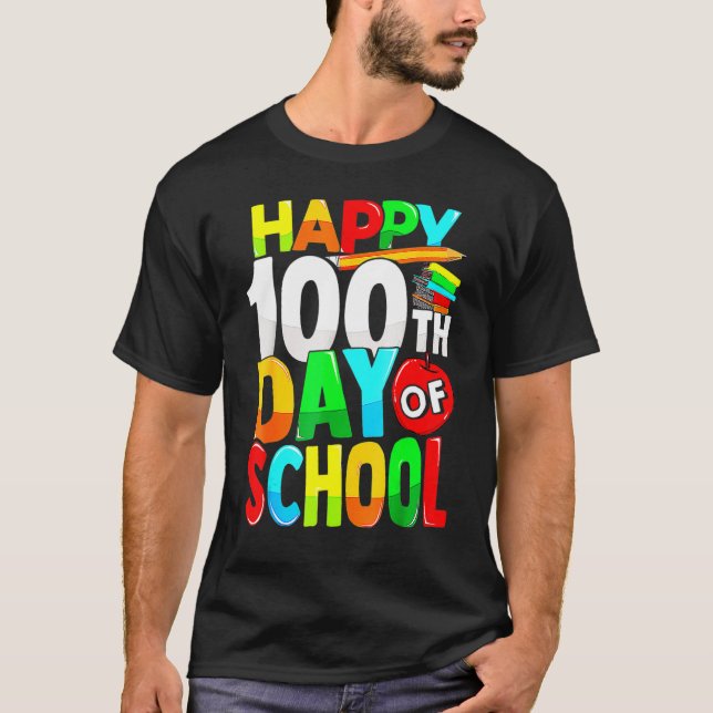 Camiseta Happy 100th Day Of School Teacher Kids Happy 100 D (Anverso)